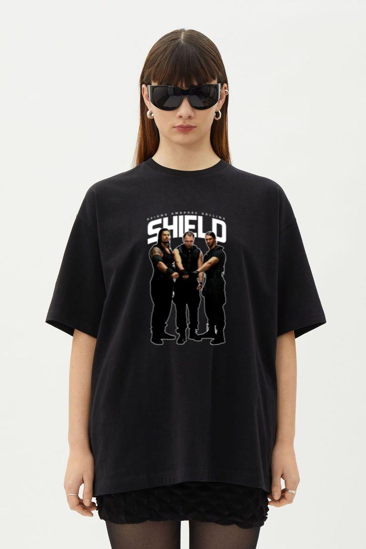 The Shield Roman Reigns Seth Rollins T-Shirt Dean Ambrose WWE Tee, for men \u0026 women, up to size 5XL